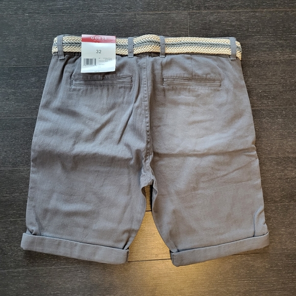 Guess Knoll Flat Front Gris Pierre Short W/Belt - Picture 5 of 9